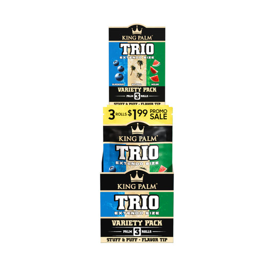 KING PALM Blueberry, Natural, & Melon Trio Extendo Size - 3pk