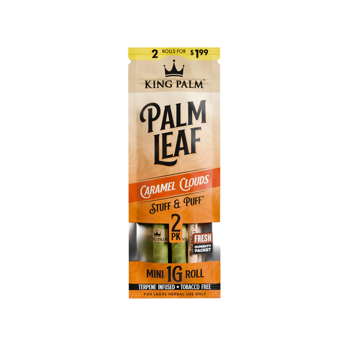 King Palm Palm Leaf Caramel Clouds packaging on a white background