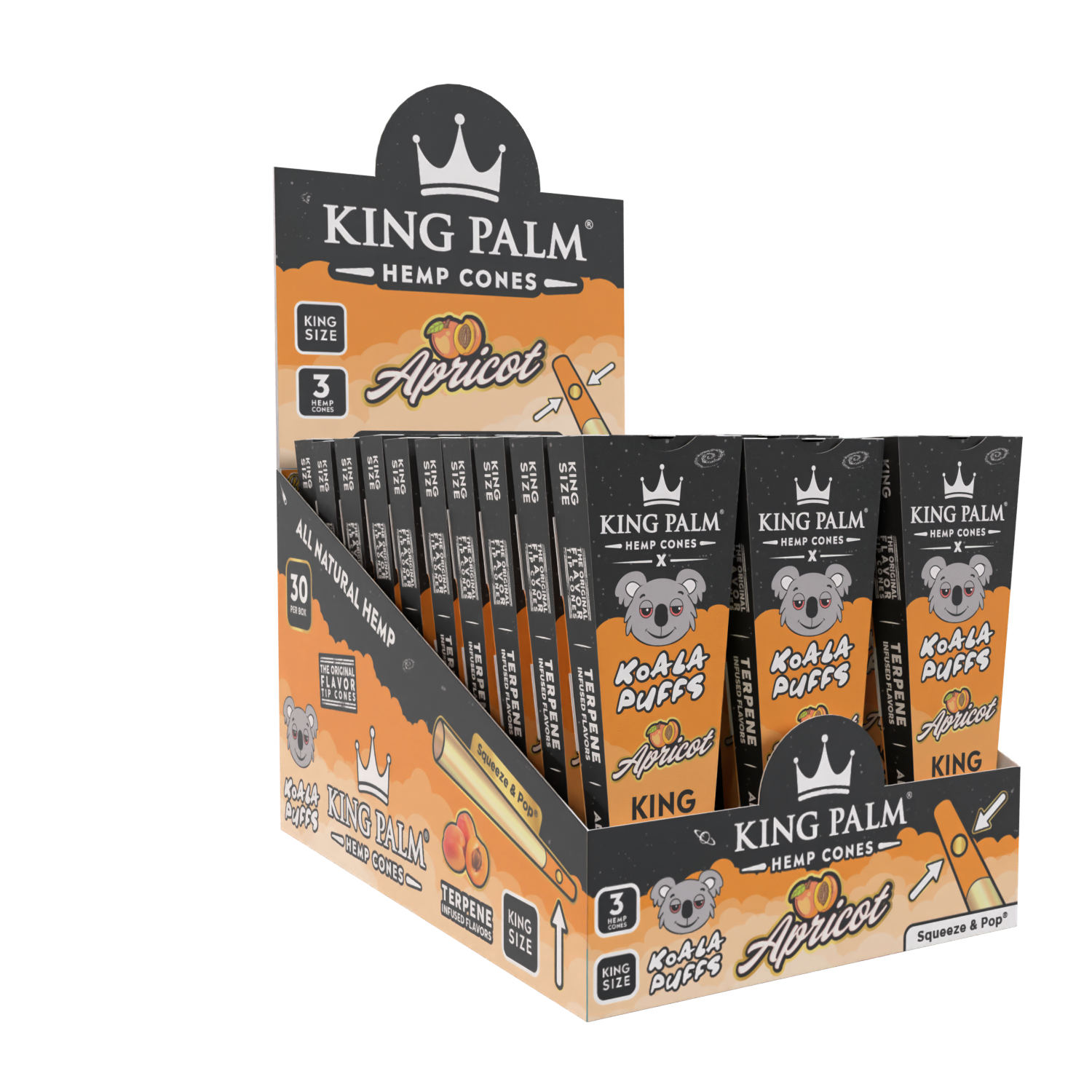 KING PALM Apricot Pre Rolled Cones King Size - 3pk BillyMart