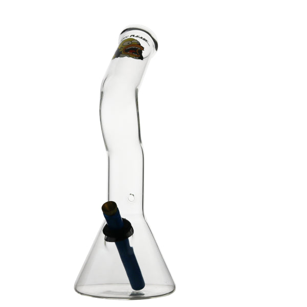This image features the "LAZY BEAKER Weed Please - 30cm," a smoking accessory designed for convenience and simplicity. The product is a compact, transparent glass piece, standing at 30cm in height, which allows for easy handling and storage.