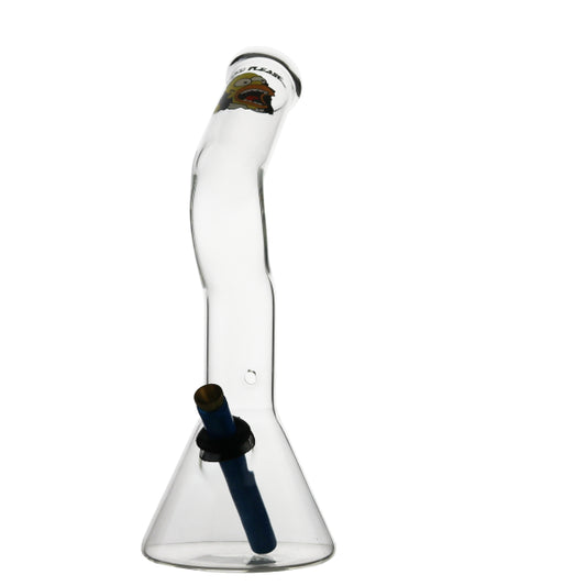 This image features the "LAZY BEAKER Weed Please - 30cm," a smoking accessory designed for convenience and simplicity. The product is a compact, transparent glass piece, standing at 30cm in height, which allows for easy handling and storage.