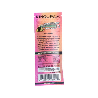 Pink King Palm packaging with text and branding on a white background