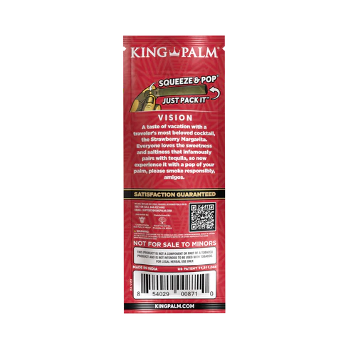 Red King Palm product packaging with text and branding on a white background