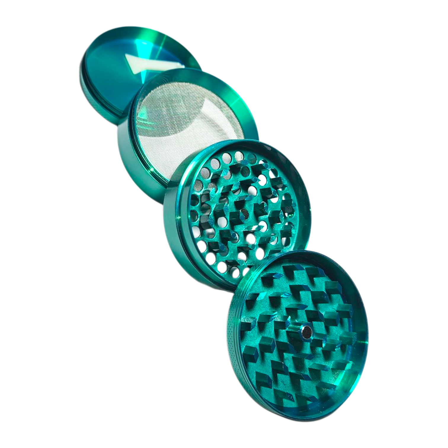 BILLYMART Aluminium 4 Piece Grinder Green - 60mm BillyMart