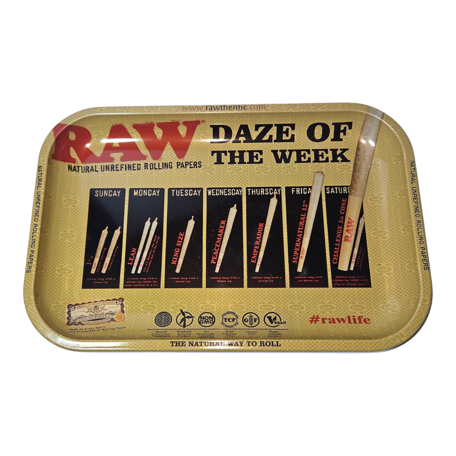 RAW Daze Of The Week Tray Large - 19cm x 29cm BillyMart