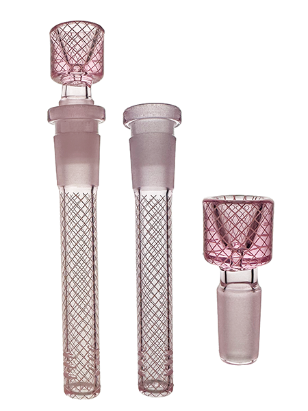 PINK Glass Stem and Cone Combo - 8cm/14mm
