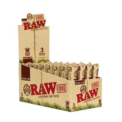 RAW Organic Hemp Cones King - 3pk BillyMart
