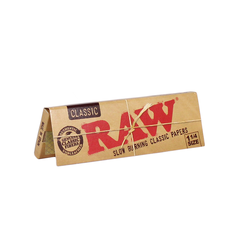 RAW classic rolling paper pack on a white background