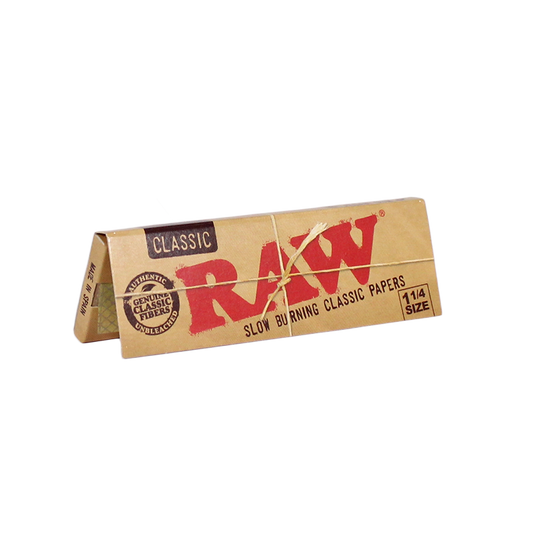 RAW classic rolling paper pack on a white background
