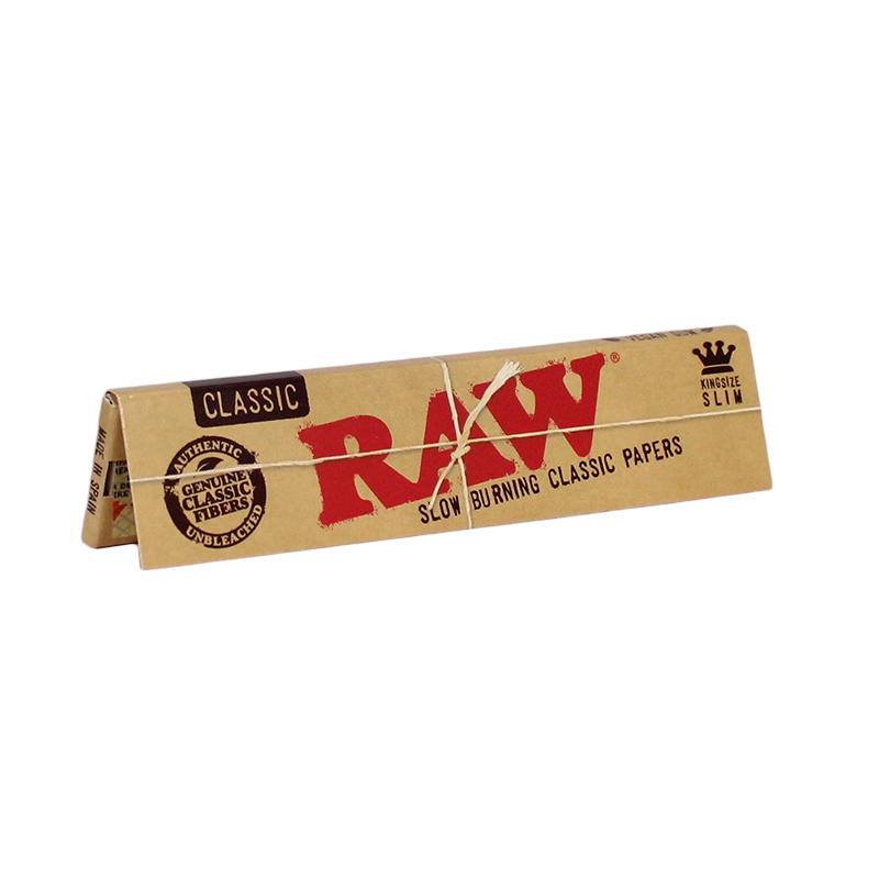 Pack of Raw classic rolling papers on a white background