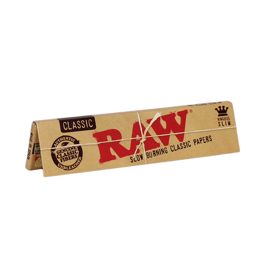 Pack of Raw classic rolling papers on a white background