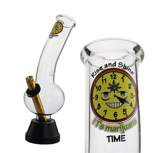 Rise and Shine bubble bong, 28cm novelty glass bong