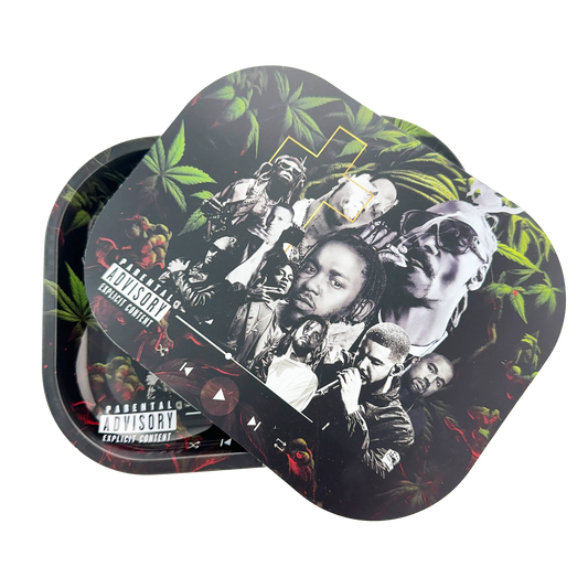 RAPPERS Hip Hop Metal Rolling Tray With Lid - Small BillyMart