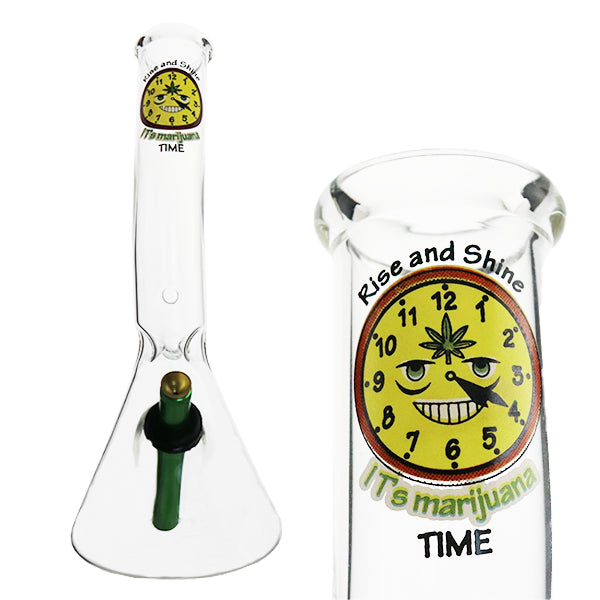 Rise and Shine It’s Marijuana Time Angled Beaker - 30cm