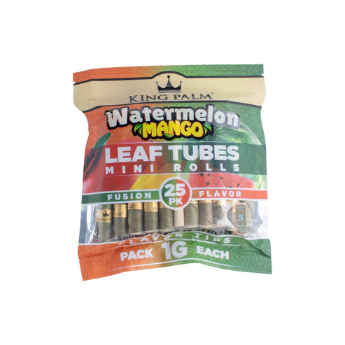 Pack of King Palm Watermelon Mango Leaf Tubes on a white background
