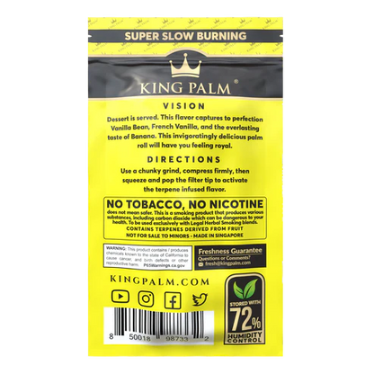 King Palm Vision smoking product packaging with yellow and black design