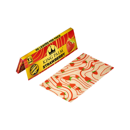 KING PALM Strawberry Hemp Rolling Papers 1¼ Size