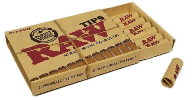 RAW Natural Tips Pre-Rolled - 21pk