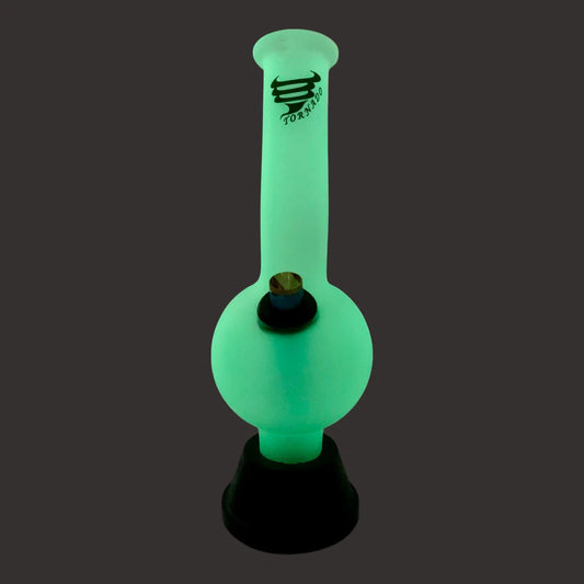 TORNADO Frosted Glow In The Dark Bubble Bong - 25cm