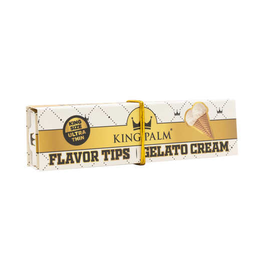 KING PALM Gelato Cream Papers King Size — French Brown rolling papers with included tips, creamy dessert flavour