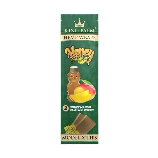 KING PALM Honey Mango Hemp Wrap 2pk — natural hemp wraps with honey mango flavour and filter tips, pack of 2