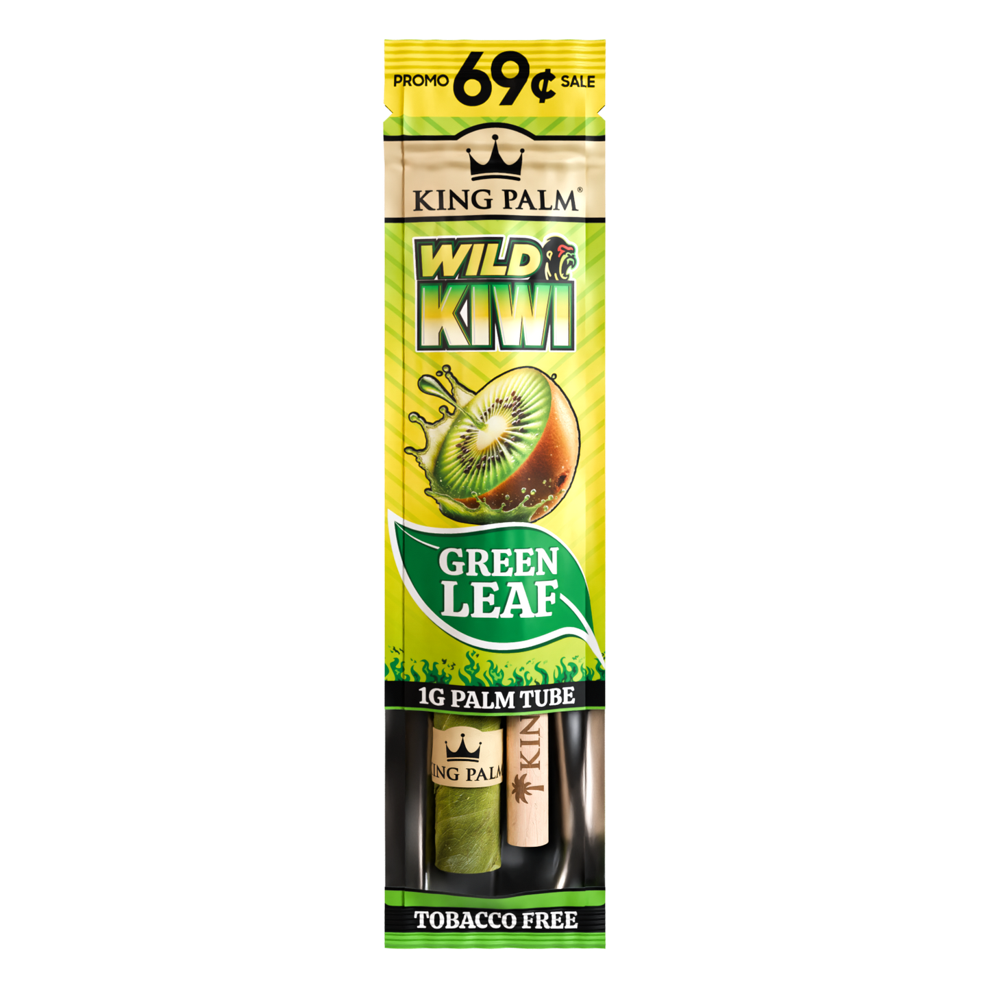 KING PALM Wild Kiwi Mini 1pk — natural palm leaf wrap with fresh Wild Kiwi flavour, single pack