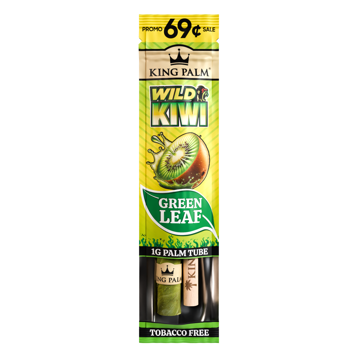 KING PALM Wild Kiwi Mini 1pk — natural palm leaf wrap with fresh Wild Kiwi flavour, single pack