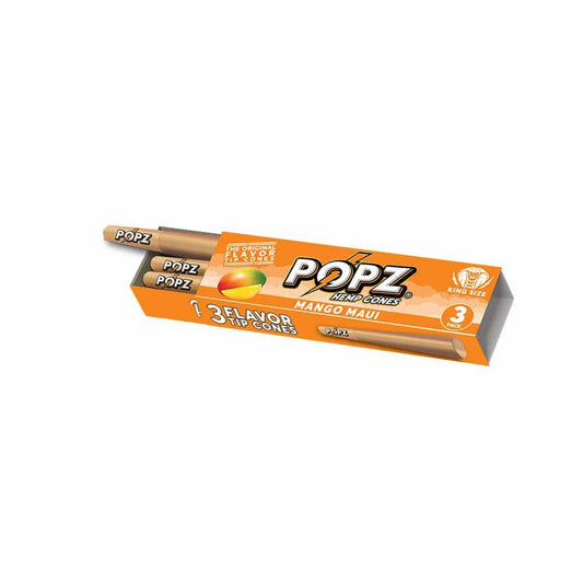 KING PALM POPZ Mango Maui 3pk — pre-rolled hemp cones with mango flavour, pack of 3