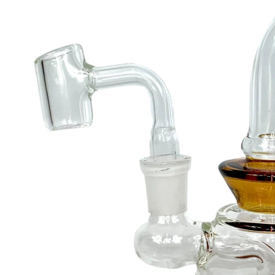 Glass water pipe with a white background