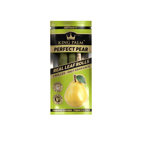 King Palm Perfect Pear real leaf rolls packaging on a white background