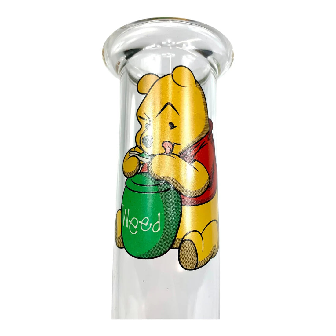 Cylindrical container with a cartoon character holding a jar labeled 'Winnie the Pooh' on a white background.