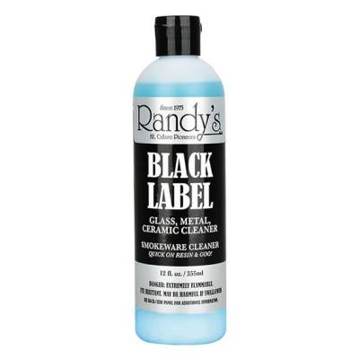 RANDYS Black Label Cleaner 350ml — cleaning solution bottle for glass, metal and ceramic bongs and pipes