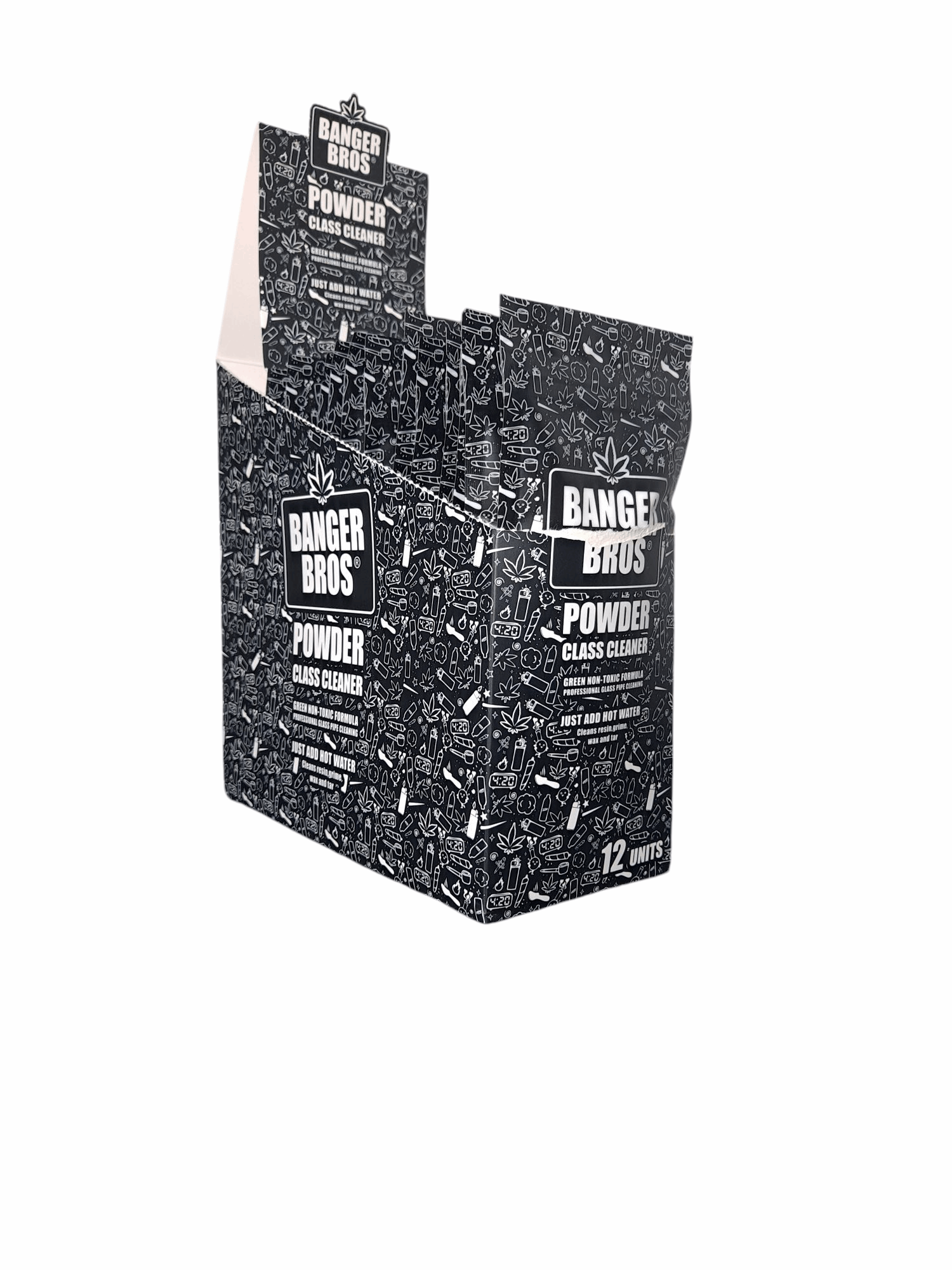 Display of Banger Bros Powder Class Cleaner packaging on a white background