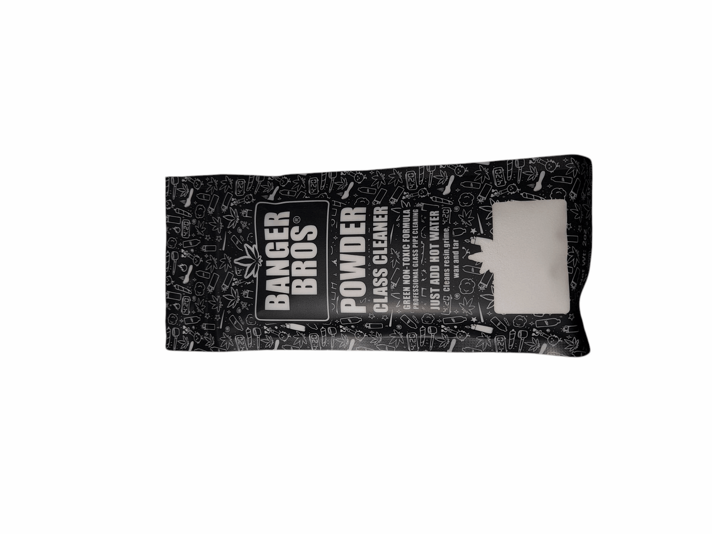 Banger Bros Powder glass cleaner packaging on a white background