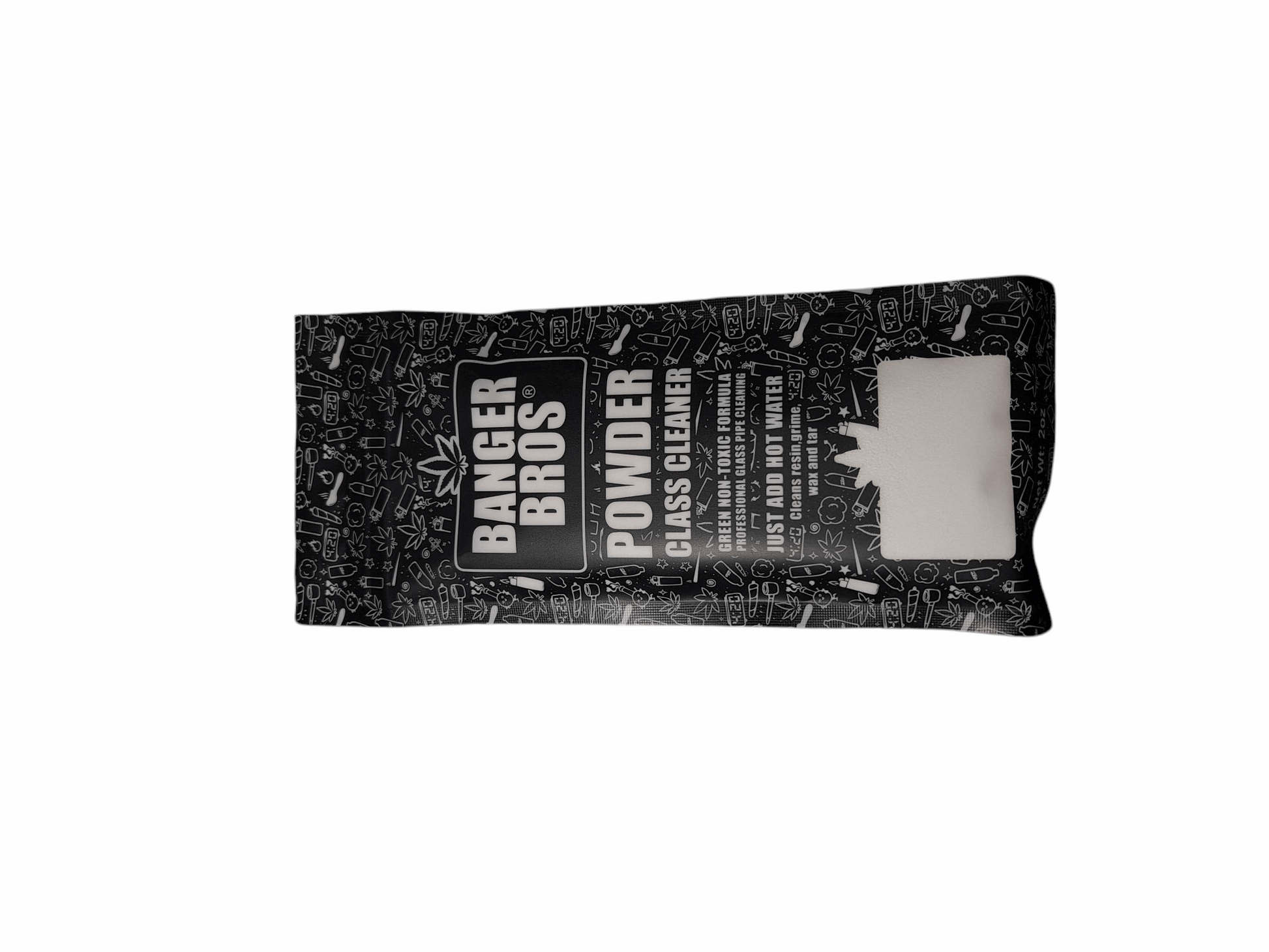 Banger Bros Powder glass cleaner packaging on a white background