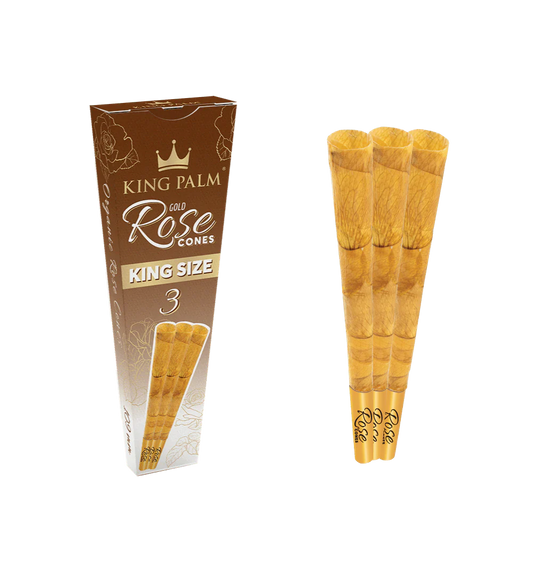 KING PALM Gold Rose Pre Rolled Cones King Size - 3pk
