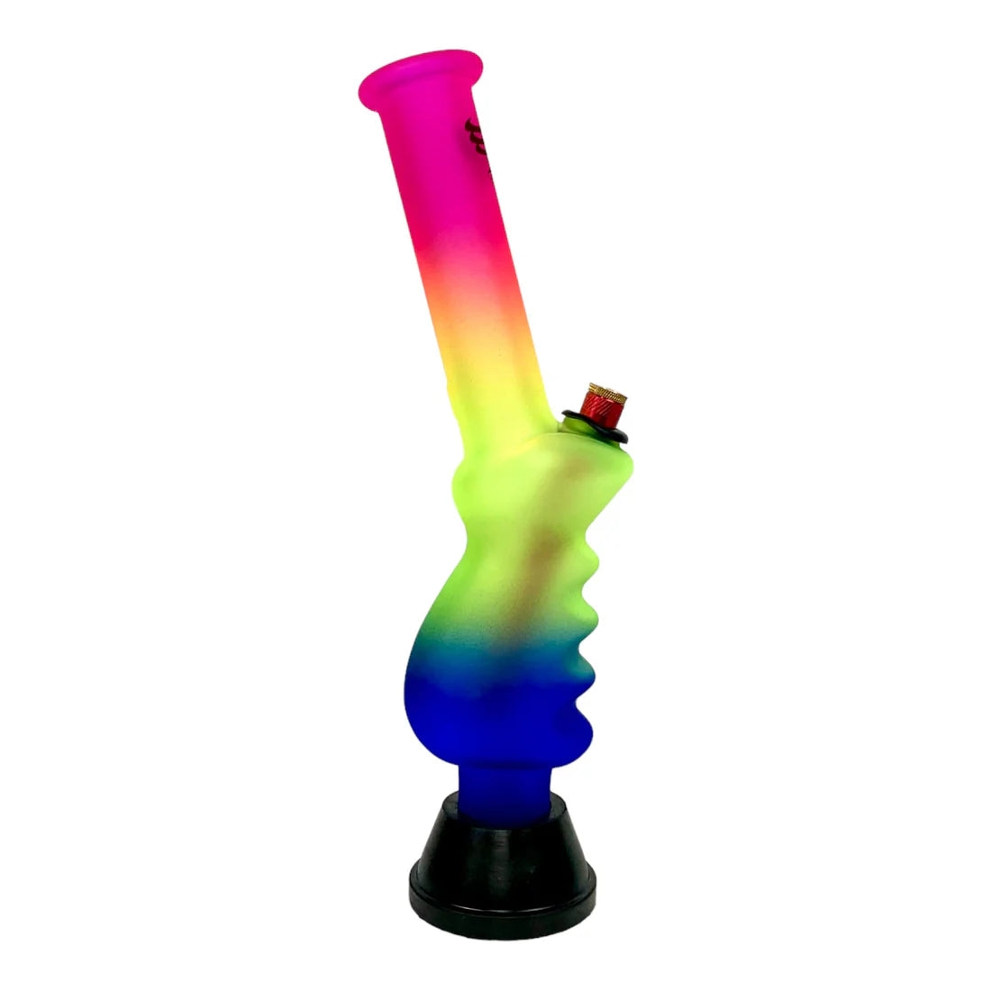 Colorful bong with a gradient from pink to blue on a white background